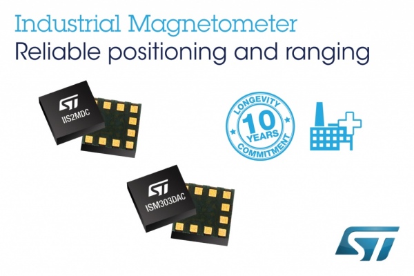 IIS2MDC i ISM303DAC - 3-osiowe magnetometry przemysłowe