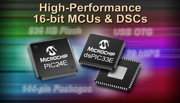 Mikrokontrolery PIC24E i dsPIC33E o mocy obliczeniowej 70 MIPS