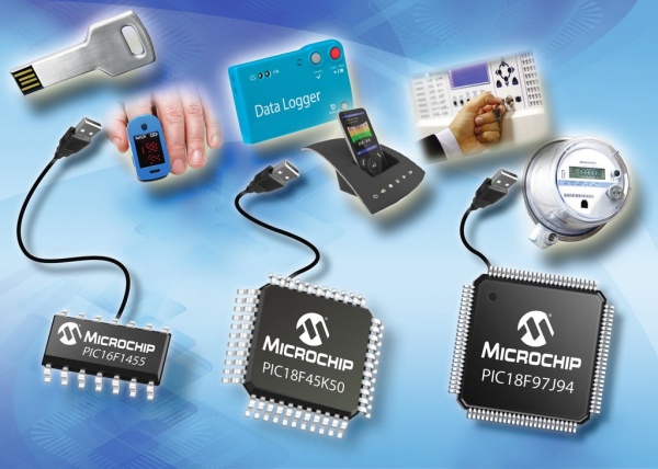Nowe, 8-bitowe mikrokontrolery Microchip z interfejsem USB 2.0