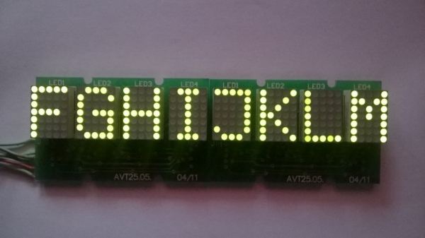 Znaki ASCII dla modułu wyświetlacza LED 5x7
